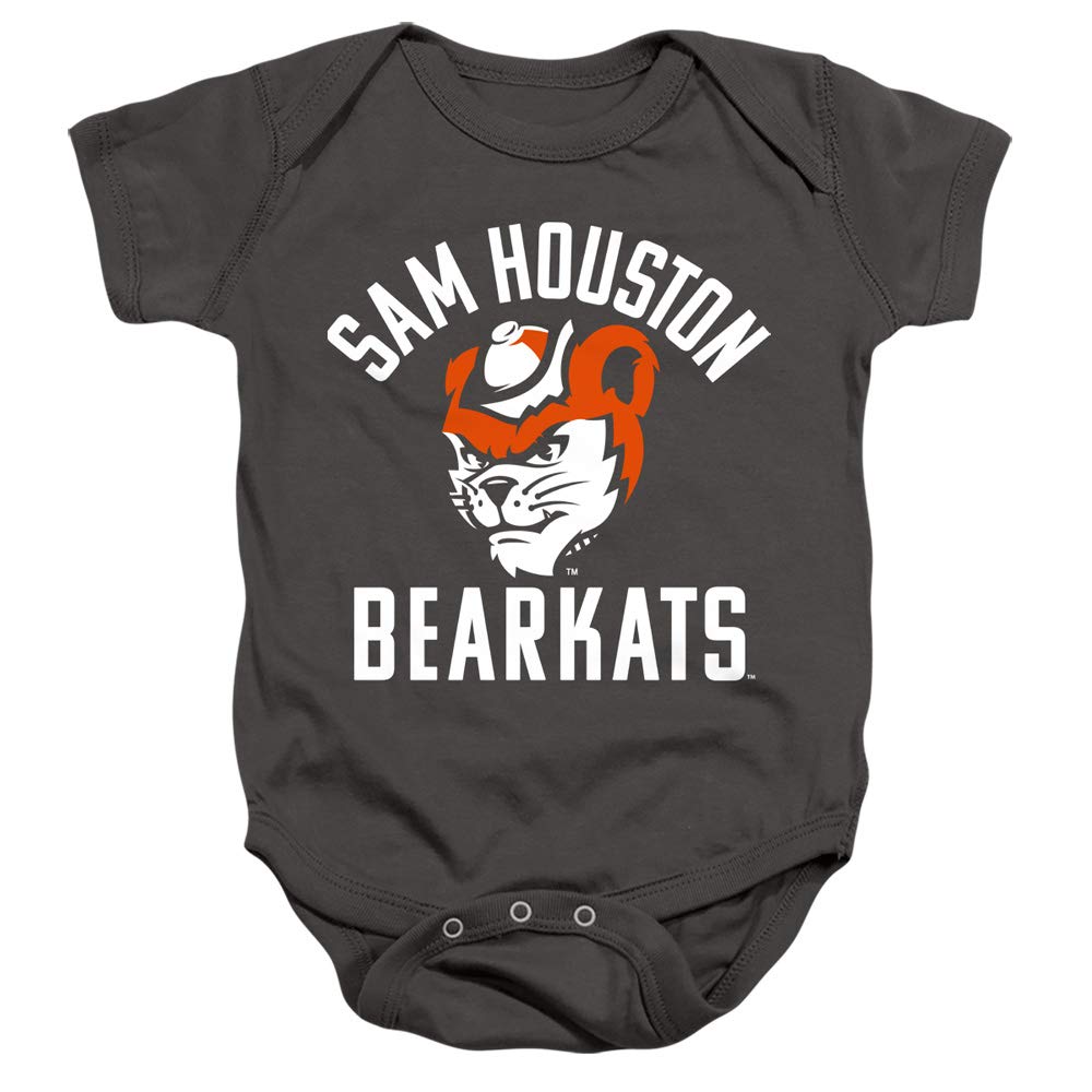 Sam Houston State University Official One Color Bearkats Logo Unisex Infant Snap Suit for Baby, Charcoal, Small (6 Months)