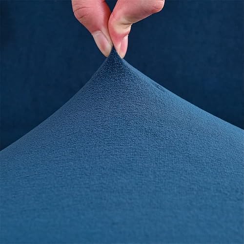 Miniatura 4 de Juego de 6 fundas para sillas de comedor de color sólido 14610, fundas de terciopelo para sillas de respaldo alto, tela de elastano elástica, fundas