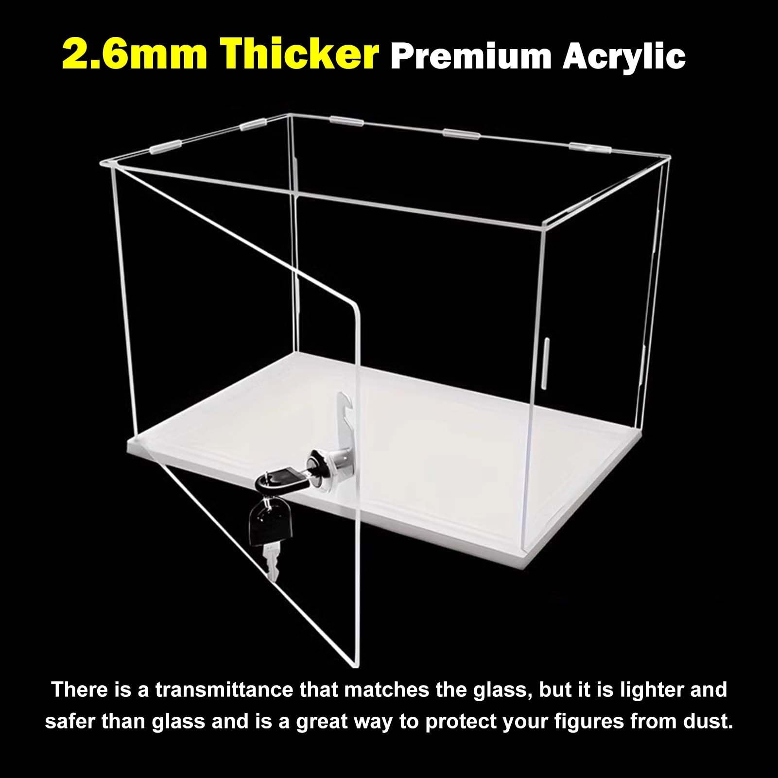 Vitrina Expositora Vitrina Expositora Rectangular de Acrílico con Protección UV | Vitrina de Plástico Transparente para Maquetas y Juguetes, Gran Cubierta Protectora Contra El Polvo(40x30x40cm(16x12x16in))