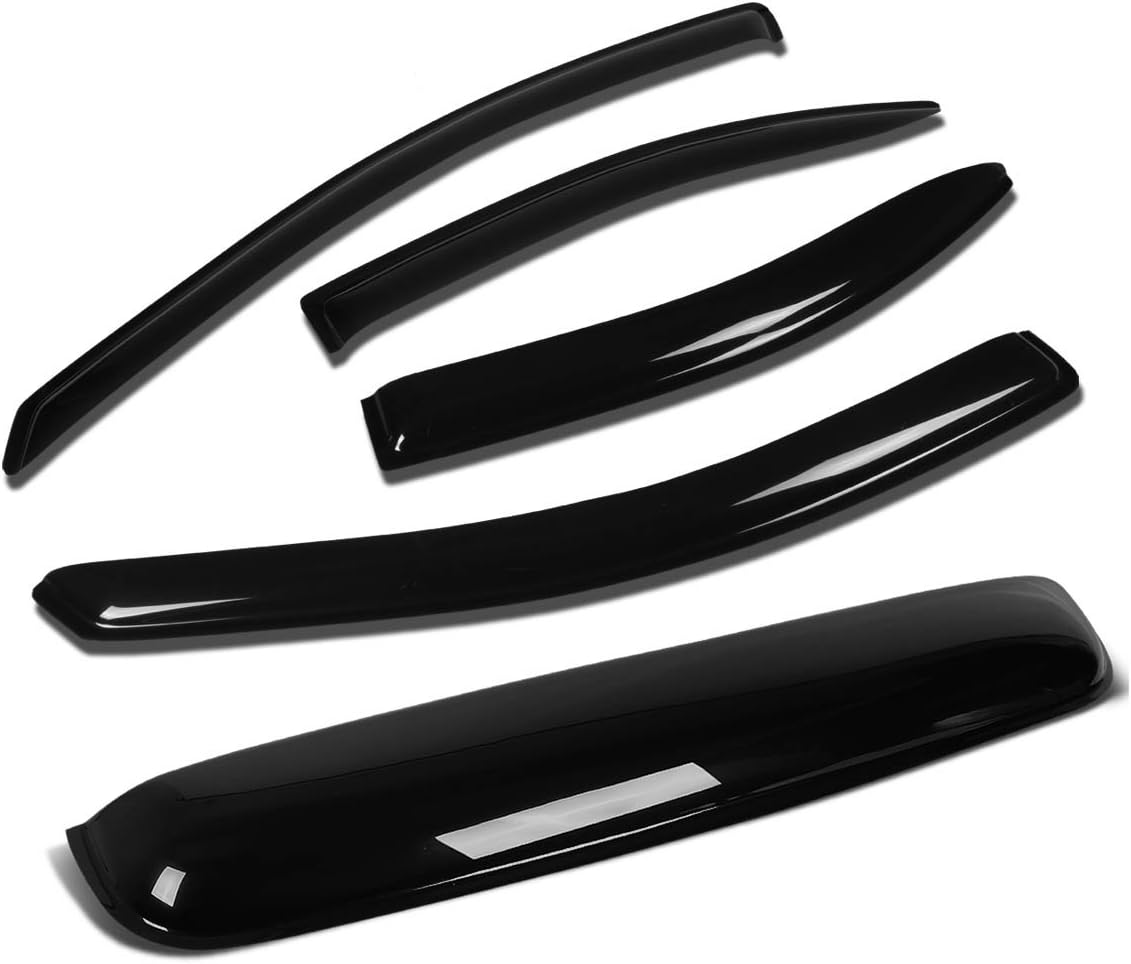 Auto Dynasty Compatible with Pontiac G6 4pcs Window Deflector Rain Guard +38 inches Sun Roof Visor (Dark Smoke)