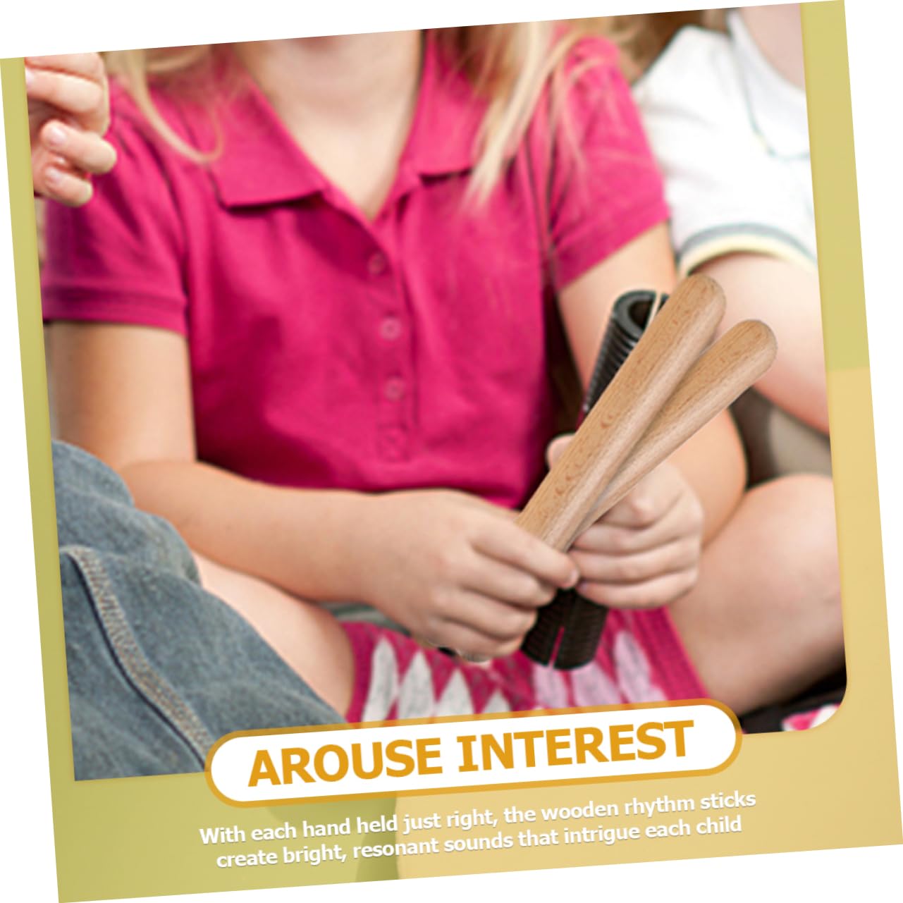 LIOOBO 4pcs African Wood Rhythm Sticks Percussion Instrument for Group Music Activities Safe Music for Teens Enhance Rhythm Techniques and Motor Skills