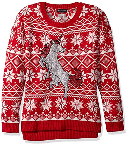 Blizzard Bay Women's Ugly Christmas Sweater, Unicorn White, Medium