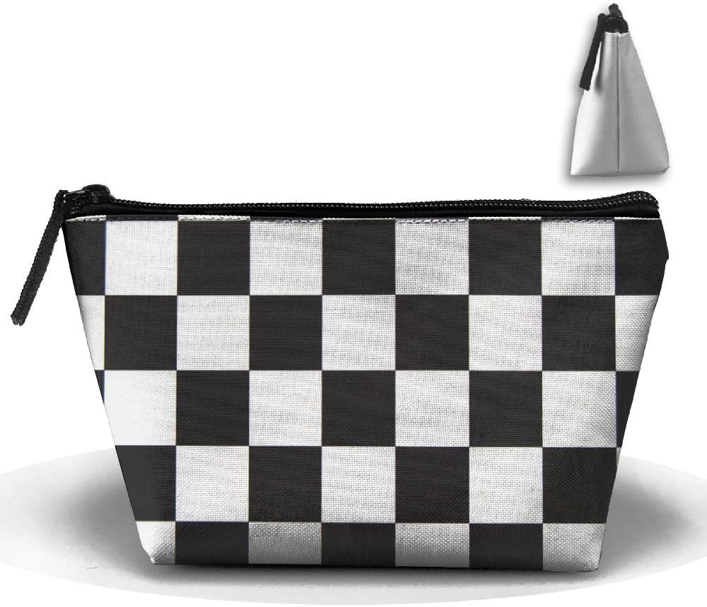 Checkered Flag Zipper Closure Pouch Travel Multi-functional Cosmetic Bags
