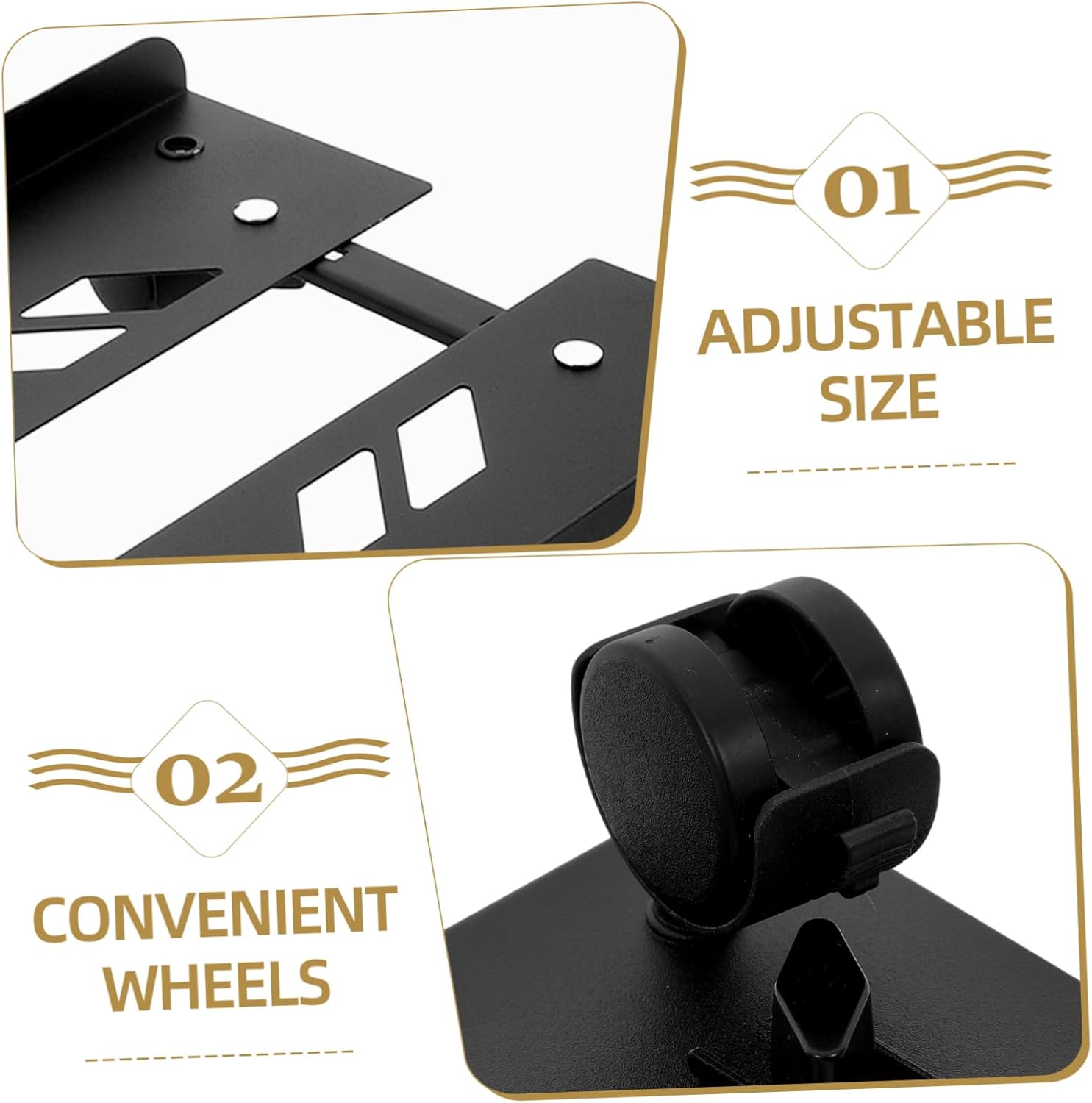 Rolling Computer Stand for Under Desk Movable CPU Holder Wheels Tower Cart