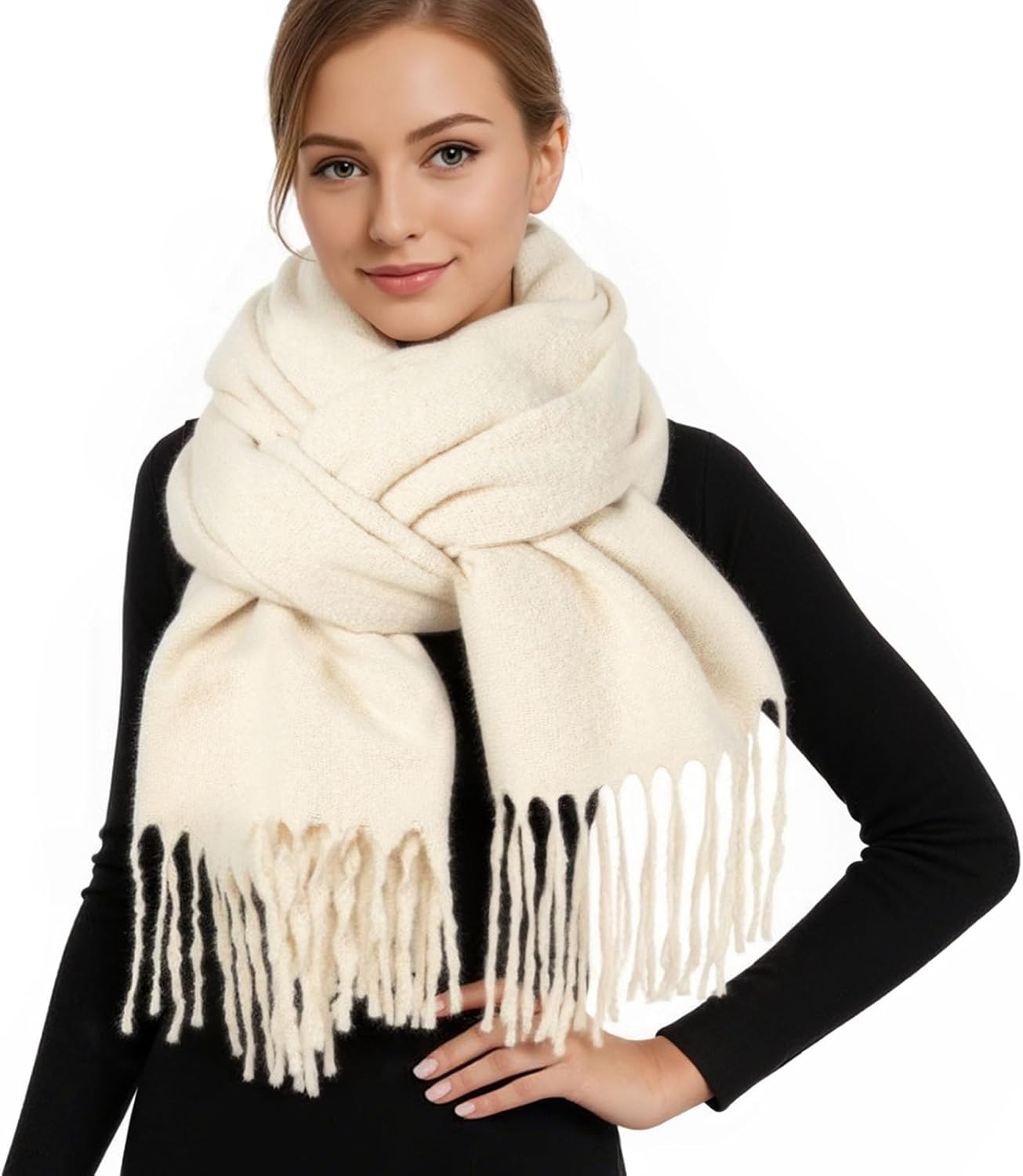 RIIQIICHY Scarf for Women Chunky Winter Scarf Cold Weather Thick Warm Ladies Scarves - Image 3