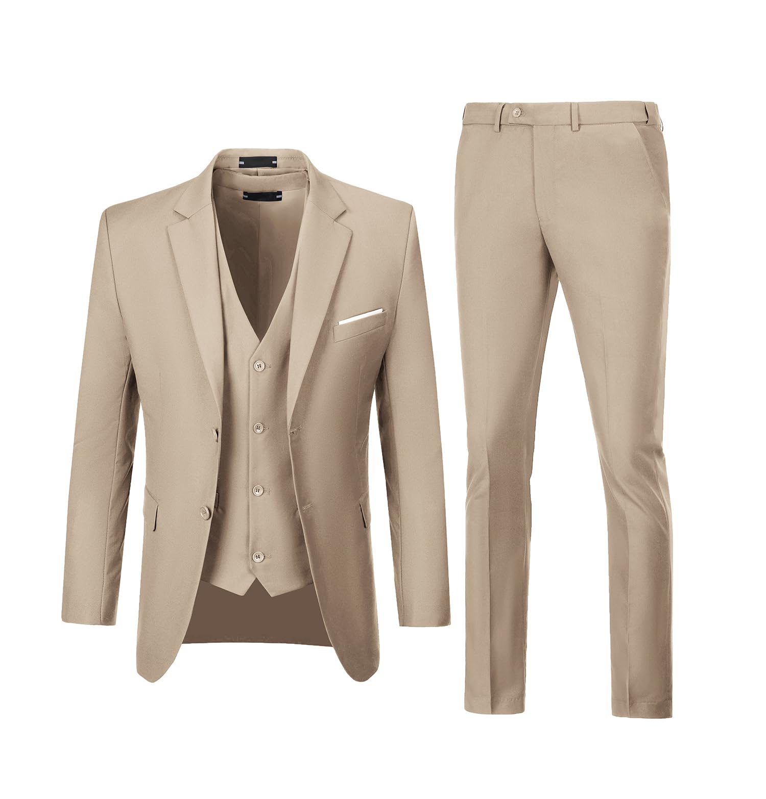 Conjunto de 3 Piezas para Hombre, Ajustado, Traje de Boda, Padrinos de Boda, Traje de graduación, Esmoquin, Negocios, Formal, Casual, Traje de Novio, Chaqueta, Pantalones