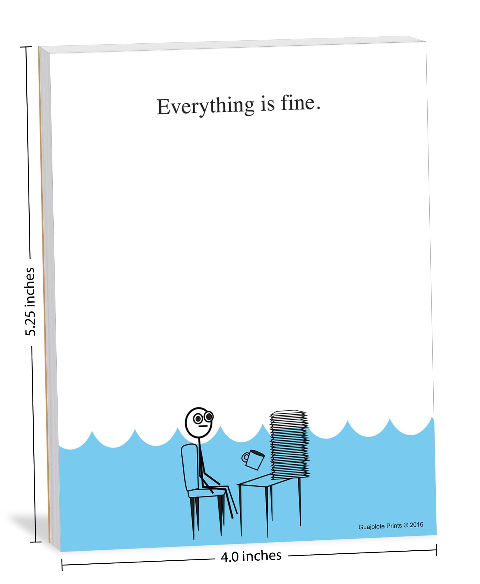 Funny Notepad — Gag Gift for Coworkers, Boss, or Friends — Sarcastic Office & Work From Home Desk Memo Pad — “Everything Is Fine”