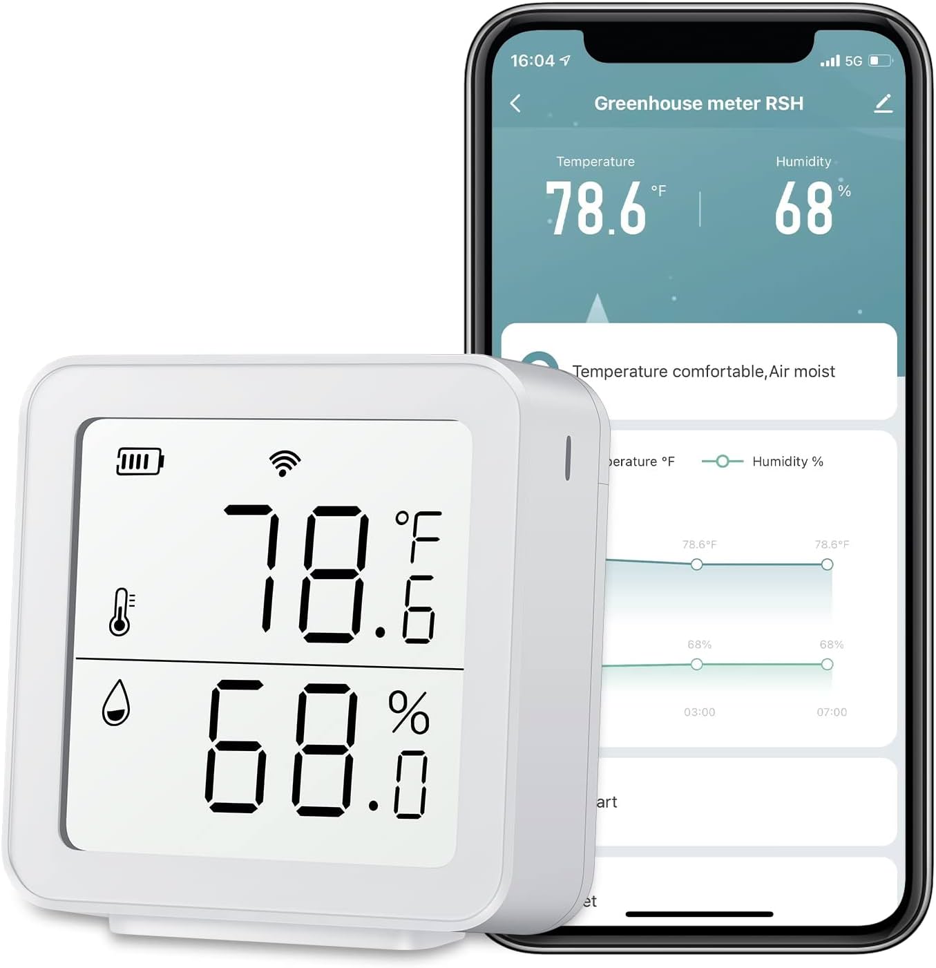 Amazon.com: LSENLTY Upgraded WiFi Thermometer Hygrometer. Smart Humidity  Temperature Sensor with App Notification Alert. Fast Response & 90 Days  Battery Lifespan Humidity Sensor for Home(Only Supports 2.4G WiFi) : Patio.  Lawn &