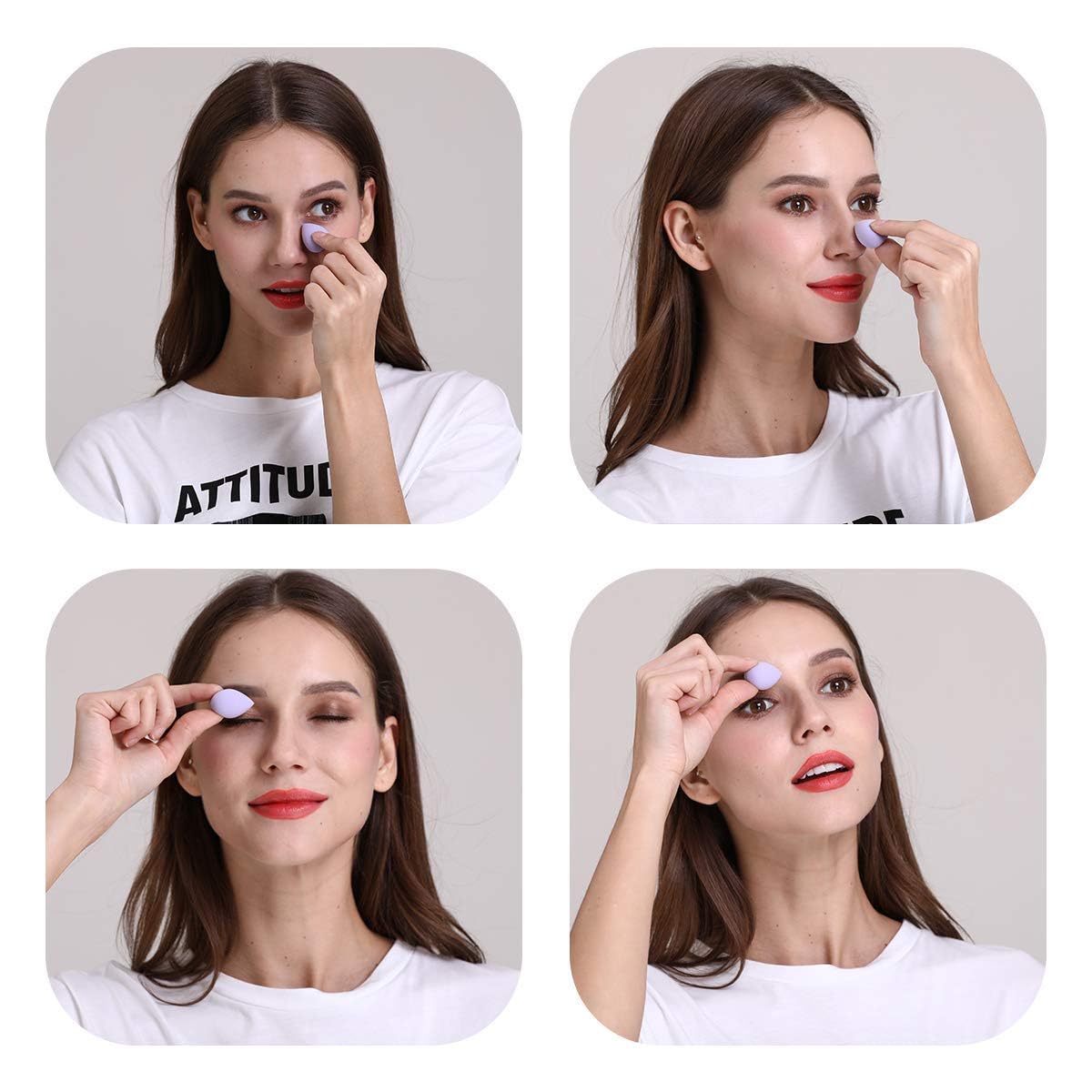 Beautiflame 10PC Make Up Sponges, Mini Sponge Blenders Make Up Set, Latex-Free, Make Up Sponge, Flawless Coverage Sponges for Liquid Foundation 1