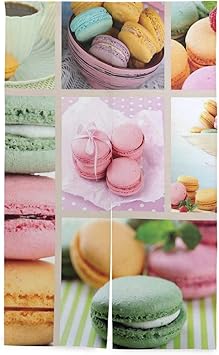 Amazon Gukisala 間仕切りカーテン カラフルなフランスのマカロンコーヒープリント おしゃれ 間仕切り遮光 飾り付け 装飾 玄関 キッチン リビング 店 出入り口 突っ張り棒付き 86 143cm のれん オンライン通販