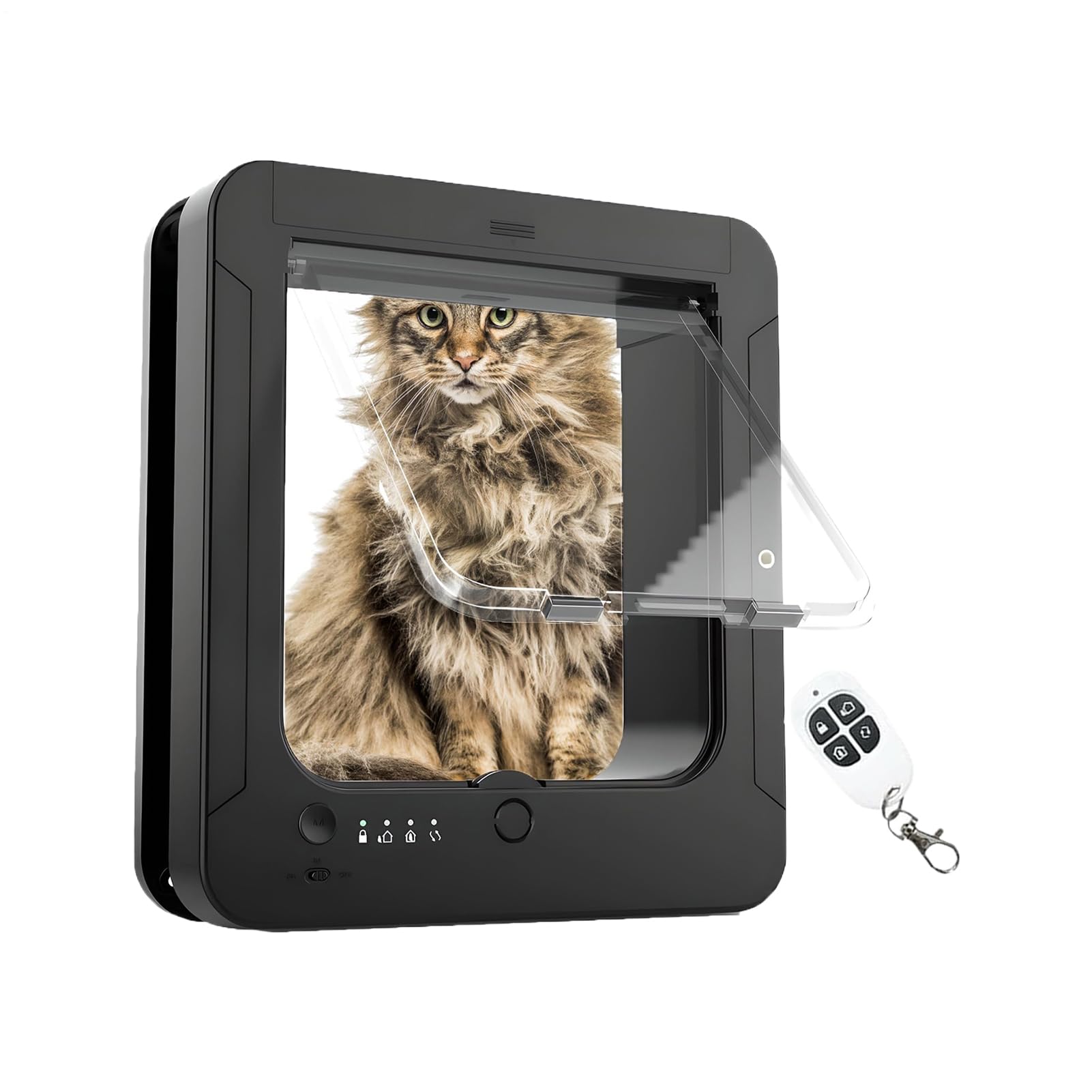 Puerta para Gatos con Puerta para Mascotas con Bloqueo Electrónico de 4 | Verja Automática Con Sensor Para Perros Para Exterior e Interior, Hogar y Apart