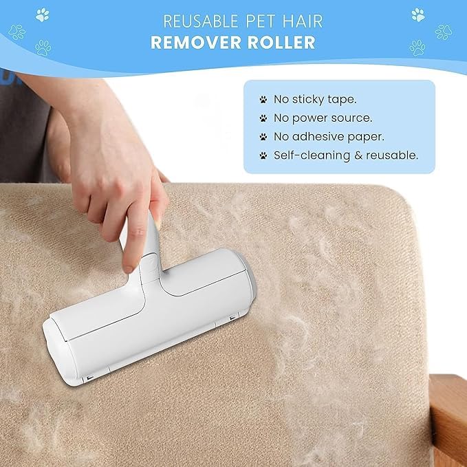 BELARO Pet Hair Remover for Furniture/Bed,Dog Cat and Pet Hair Remover Roller from Clothes, Furniture, Carpet, Sofa,Couch, Carpet, Car Seat,Home and Office White PET Roller (PET Roller) 1