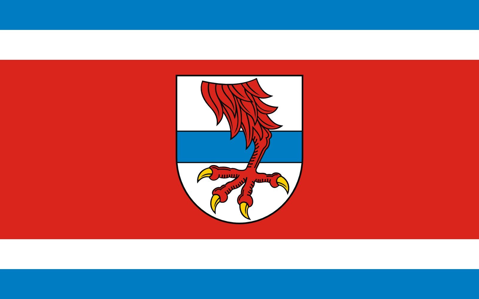 Drapeau paysage POL Dobrzany grand format pour mât horizontal 120x180cm