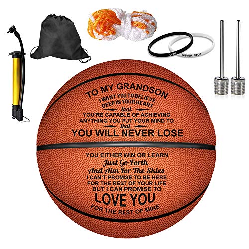 KWOOD Customized 29.5" Basketballs Gifts for Grandson, Personalized Indoor/Outdoor Game