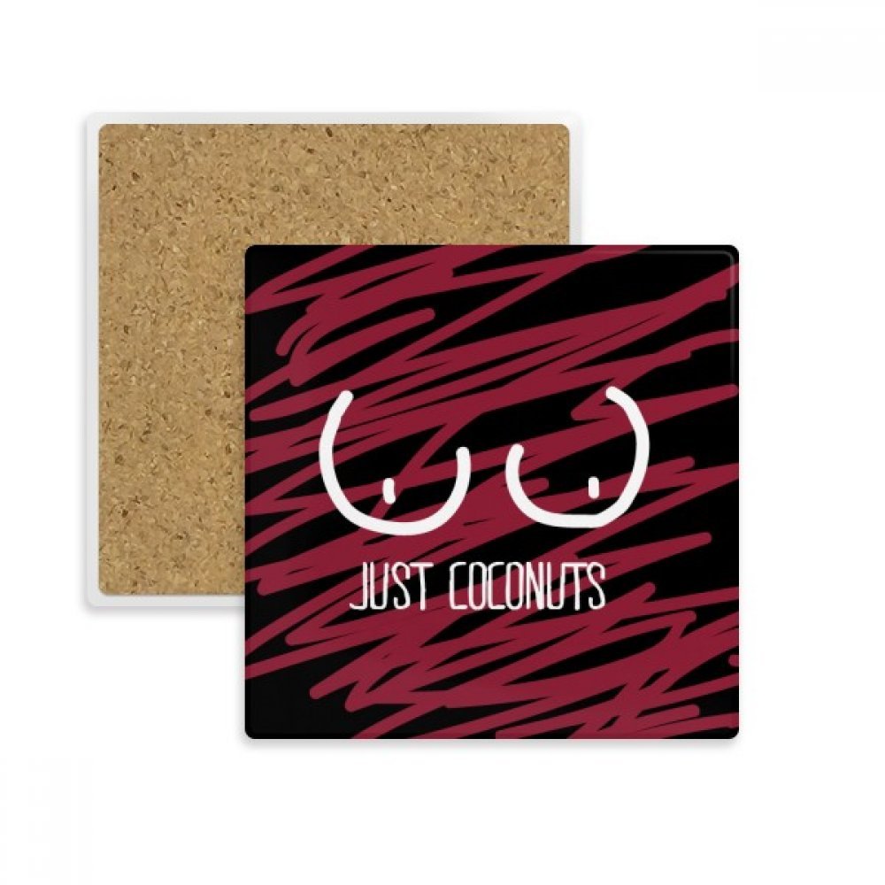 Coaster tasse absorbant en pierre rouge avec dessin de coco