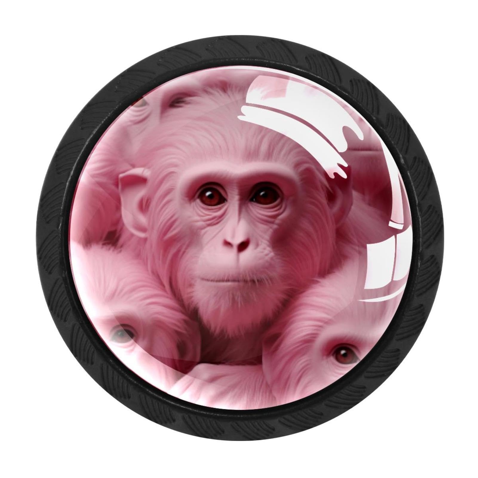 Chenzzzz Multicolored 05 4 Pcs Pink Monkey Orangutan Drawer Knob Pull Handle Crystal Glass Cabinet Drawer Pulls With Screws For Home Office Cabinet Cupboard