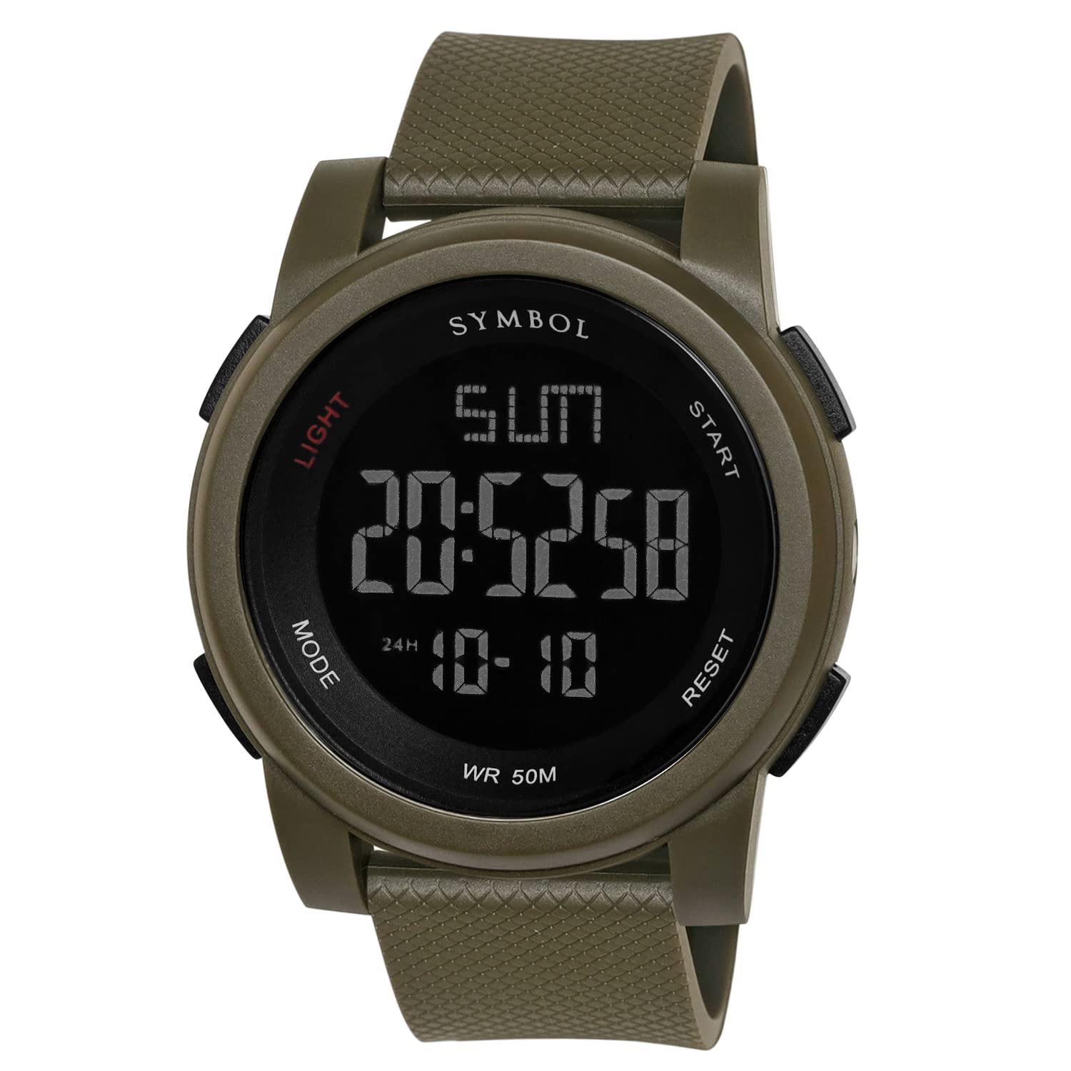 Amazon Brand - Symbol Men Silicone AnalogDigital Black Dial Watch-Az-Sym-Ss21-1270F, Band Color-Green (B09HSPF537) Amazon Price History, Amazon Price Tracker
