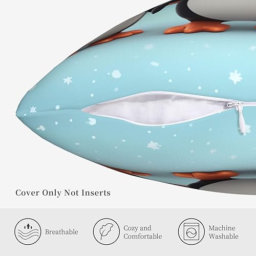 Miniatura 5 de Decorative Throw Pillow Covers Rustic Farmhouse Cute Penguins Decor Throw Pillowcovers 22"x22" Soft Pillow Case Square Cushion Case for Sofa Decor