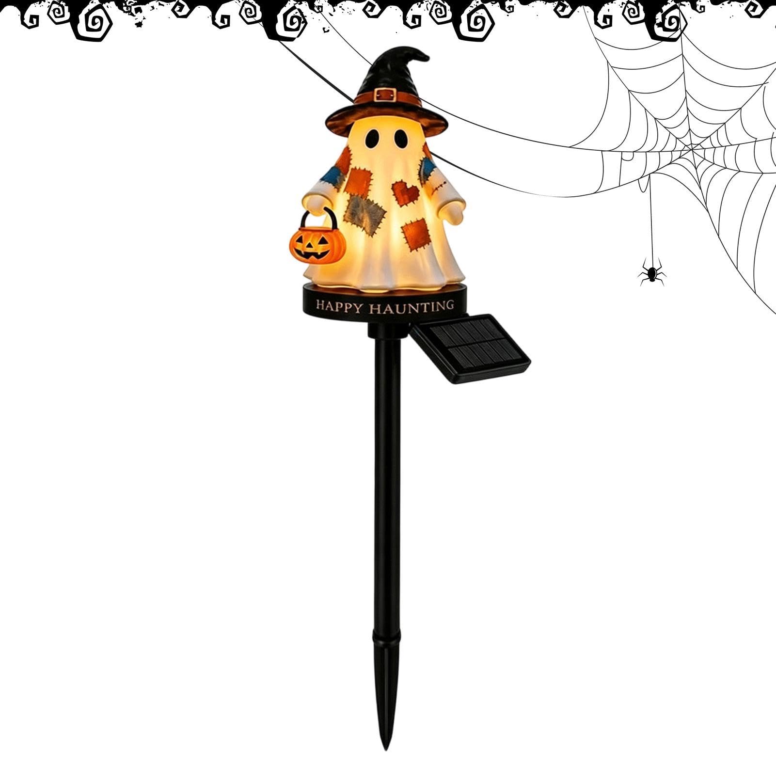 Lámpara solar para jardín que transforma tu patio este Halloween con fantasmas mágicos