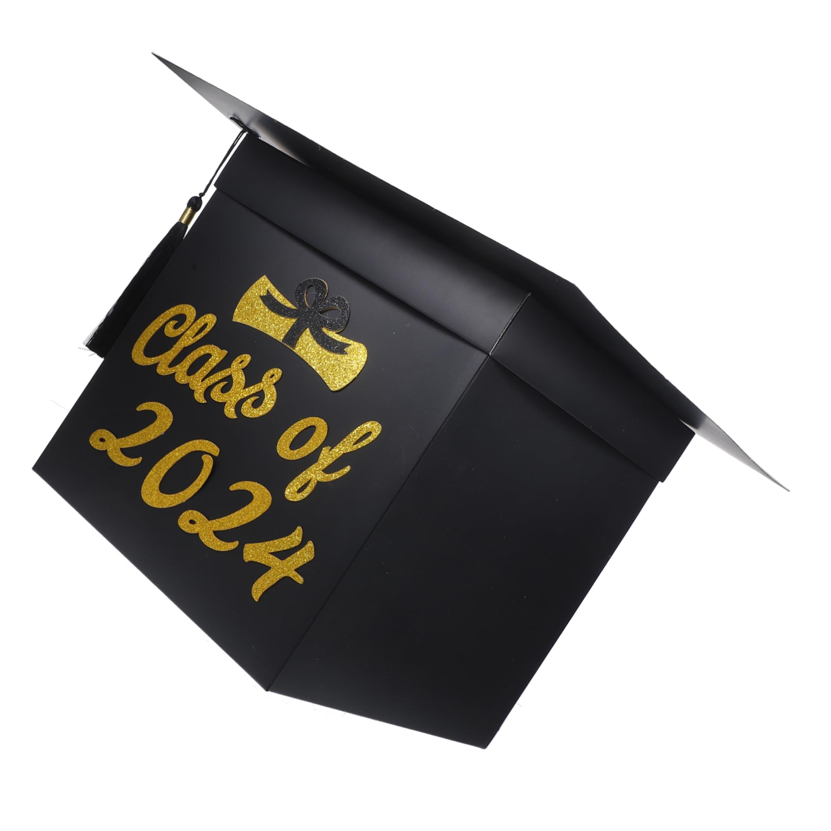 CAXUSD Graduation Card Box for Party Decorative Box Graduation Cap Shape Black