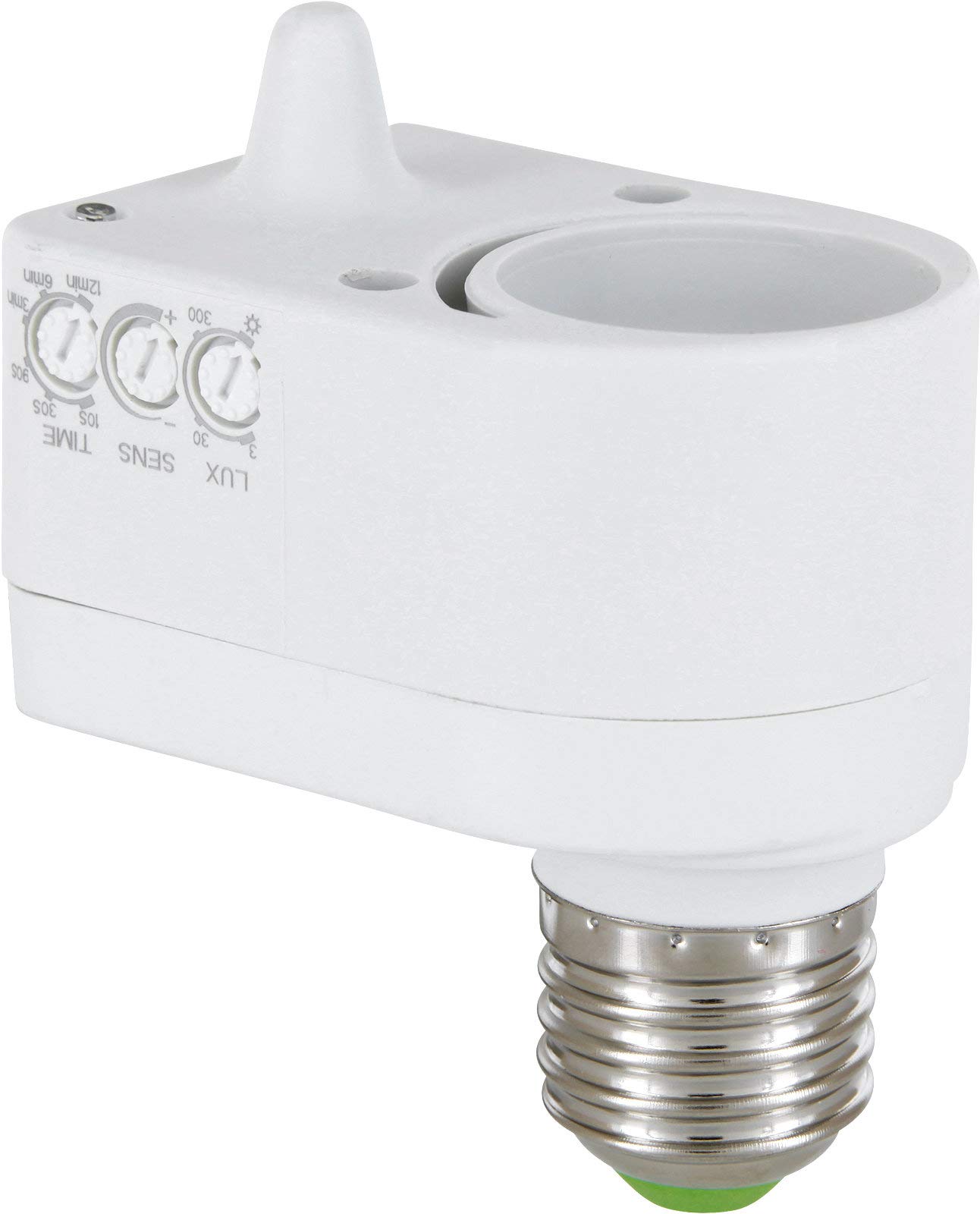 Adaptateur E27, détecteur de mouvement HF, capteur crépusculaire, compatible LED