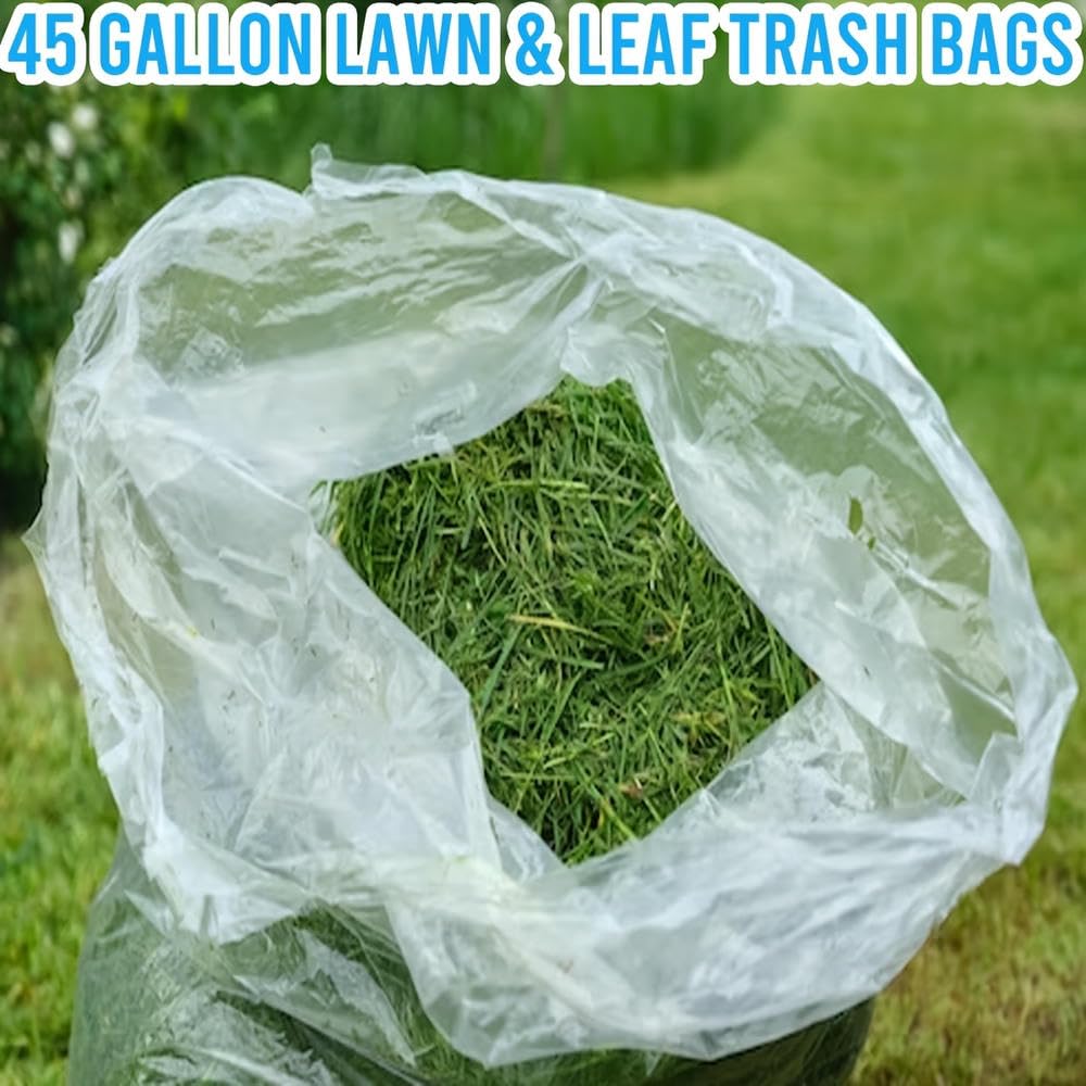 NYSDM 125 Sacchi per la Spazzatura delle Foglie del Prato Sacchi per Il Riciclaggio in plastica Trasparente Resistente Sacchi per la Spazzatura Multiuso Casa Commerciale Esterno