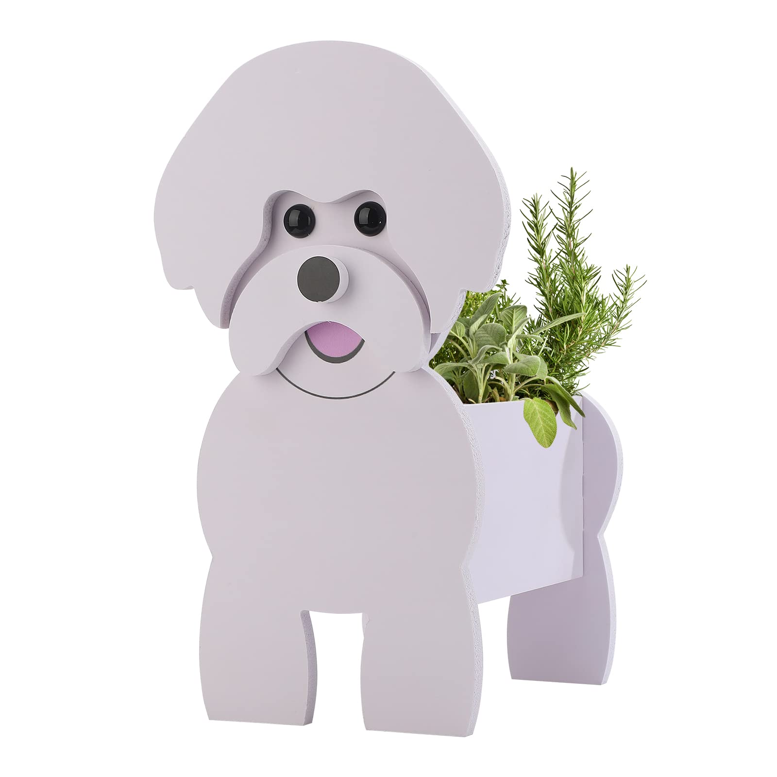 LIBOOI Cute Dog Planter Pots, Dog Succulent Planter, Plants Storage Container Plant Pots, 3D Animal-shape Plant Pot, Gardening Pots For Indoor/outdoor Garden, Bibi Bear