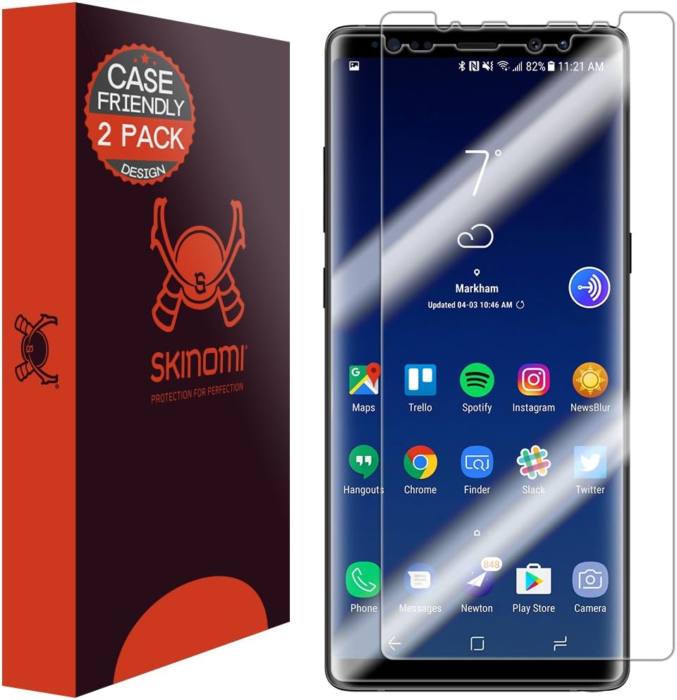 Skinomi TechSkin [2-Pack] (Case Compatible) Clear Screen Protector for Samsung Galaxy Note 8 (Version 2) Anti-Bubble HD TPU Film
