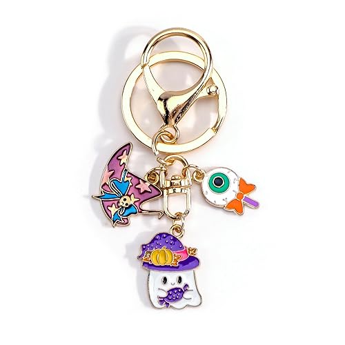 Halloween Keychain,Halloween Bag Charm for Keys Purse,Pumpkin Keychain for Women