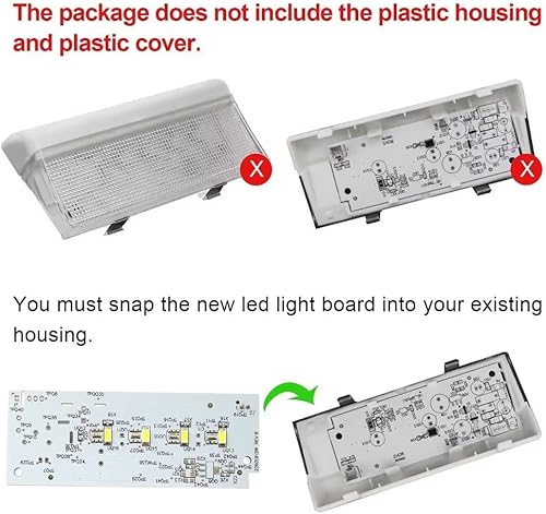 Miniatura 2 de GRABOTE Tablero de luces para refrigerador, 1 controlador LED W10515058 + 2 piezas W10515057 para refrigerador Kenmore 10641153211