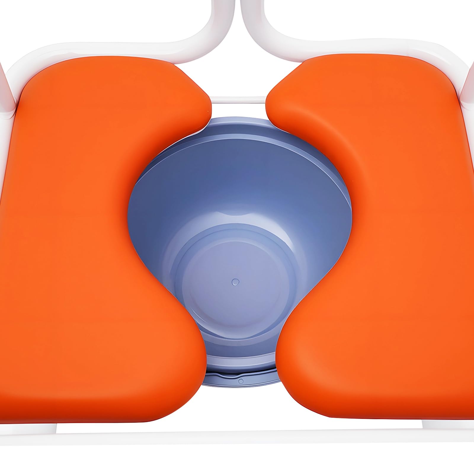 Elevador hidráulico para pacientes y silla de aseo con función de inodoro, ayuda de transferencia de altura ajustable (30-46 cm) para personas mayores, capacidad de carga de 150 kg, 4 ruedas con