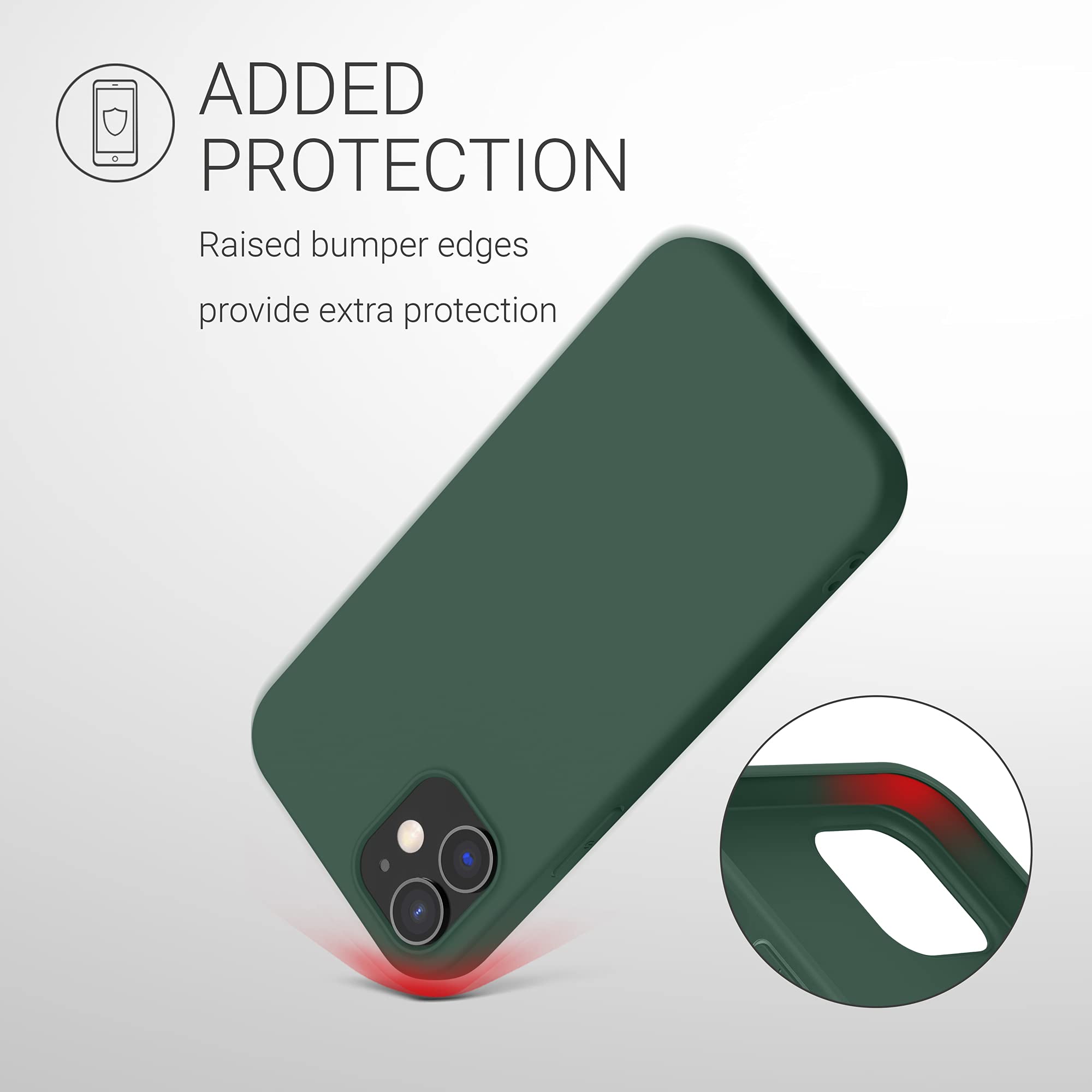 kwmobile Cover per iPhone 13 mini Custodia - Back Case per Smartphone in Silicone TPU - Protezione Gommata - verde muschio
