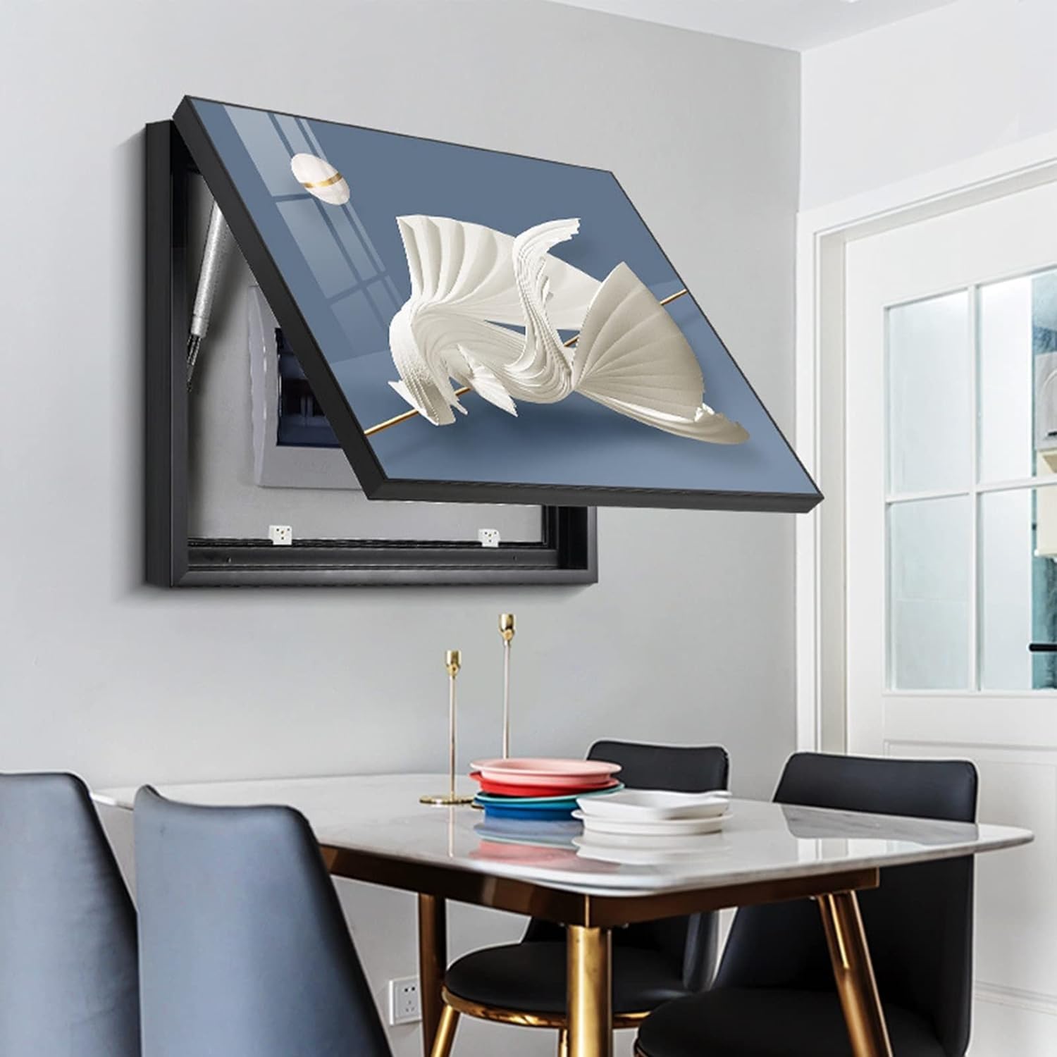 Cubierta decorativa para caja de medidor eléctrico, diseño moderno de caja de interruptores, clase energética A, elegante decoración de panel eléctrico, uso doméstico y oficina