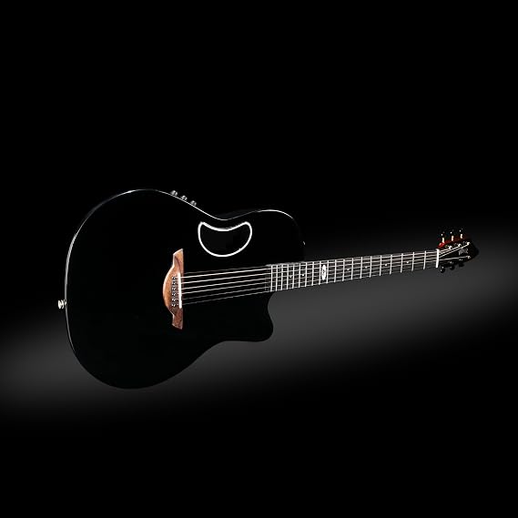 WINZZ AFO300CE Solid Spruce Top With Carbon Fiber Back Electro-Acoustic Guitar (Black)