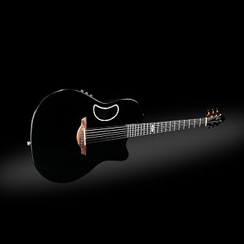 WINZZ AFO300CE Solid Spruce Top With Carbon Fiber Back Electro-Acoustic Guitar (Black)
