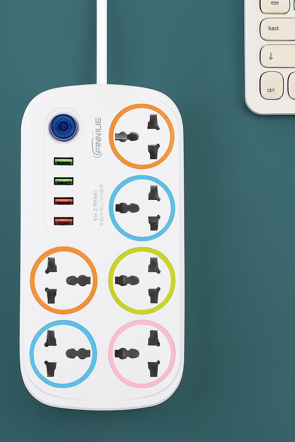 Extension Board with 6 Universal Sockets, 4 USB Charging Ports (2 USB + 2 Type-C), Master Power Switch, Overload Protection, Multi Plug Extension Board for Home, Office, Travel & Study Table (White)-image-27