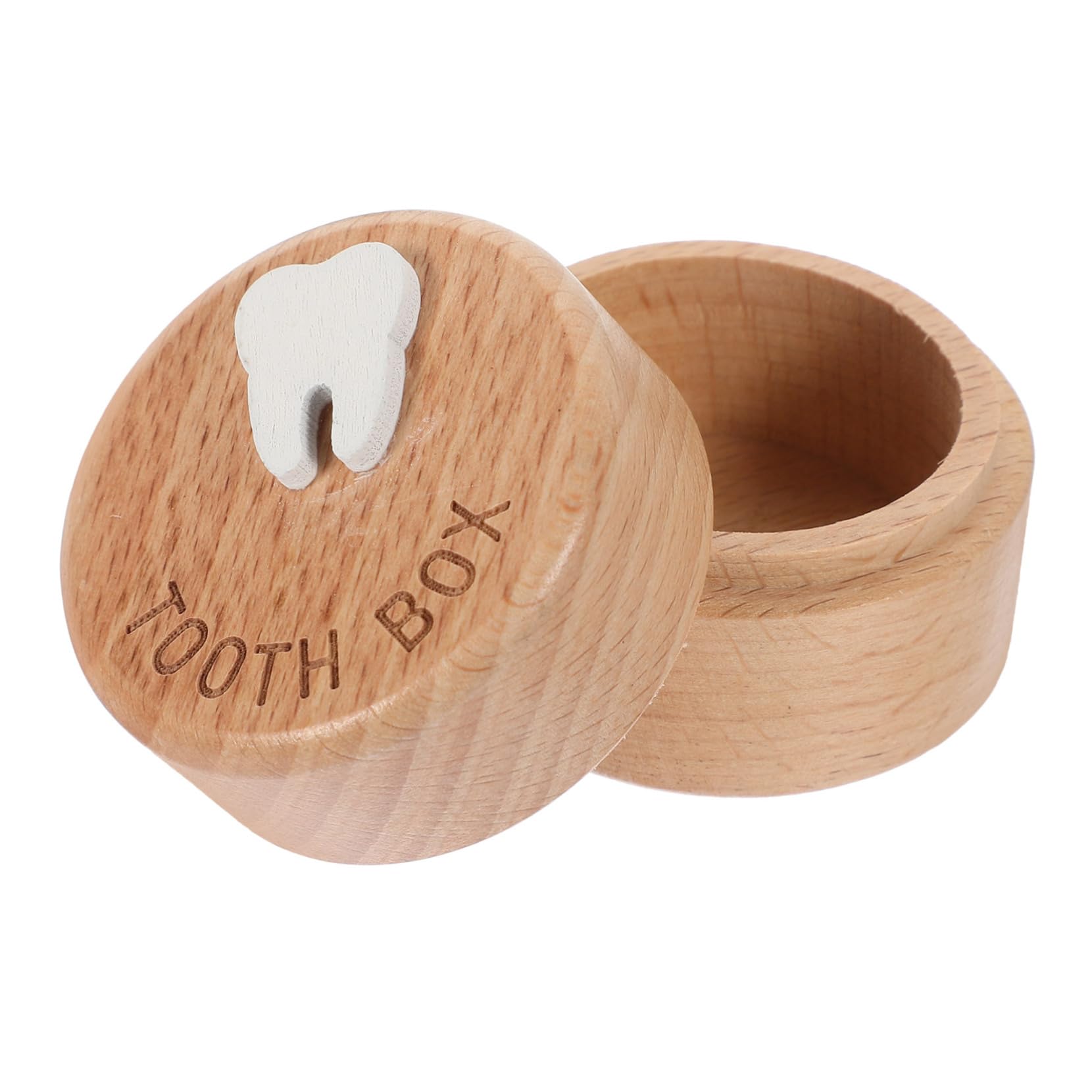HOOTNEE Tooth Collection Box Durable Wooden Keepsake Organizer for DIY Decoration Option Showers Birthdays and Holidays Teeth Treasure Chest