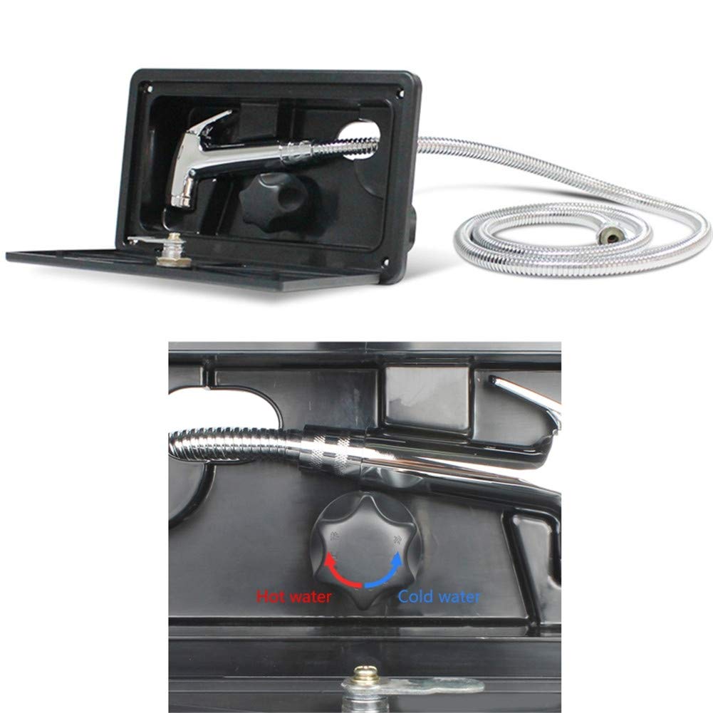 Box Doccia Esterno Interruttore, Kit Box Doccia per Camper Con Serratura, Doccia Rubinetto Tubo Doccia a Parete Kit Tubo Doccia in Metallo Doccia Esterna per Camper per Barche Marine Caravan