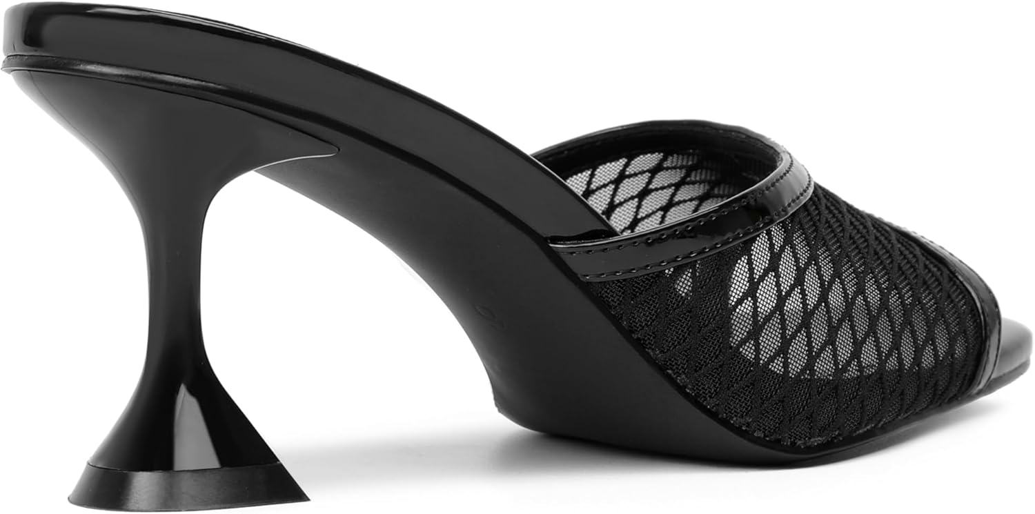 vivianly Womens Clear Heels Sandals Transparent Stiletto Heel Slippers Backless Peep Toe Slip on Heeled Mules - Image 5