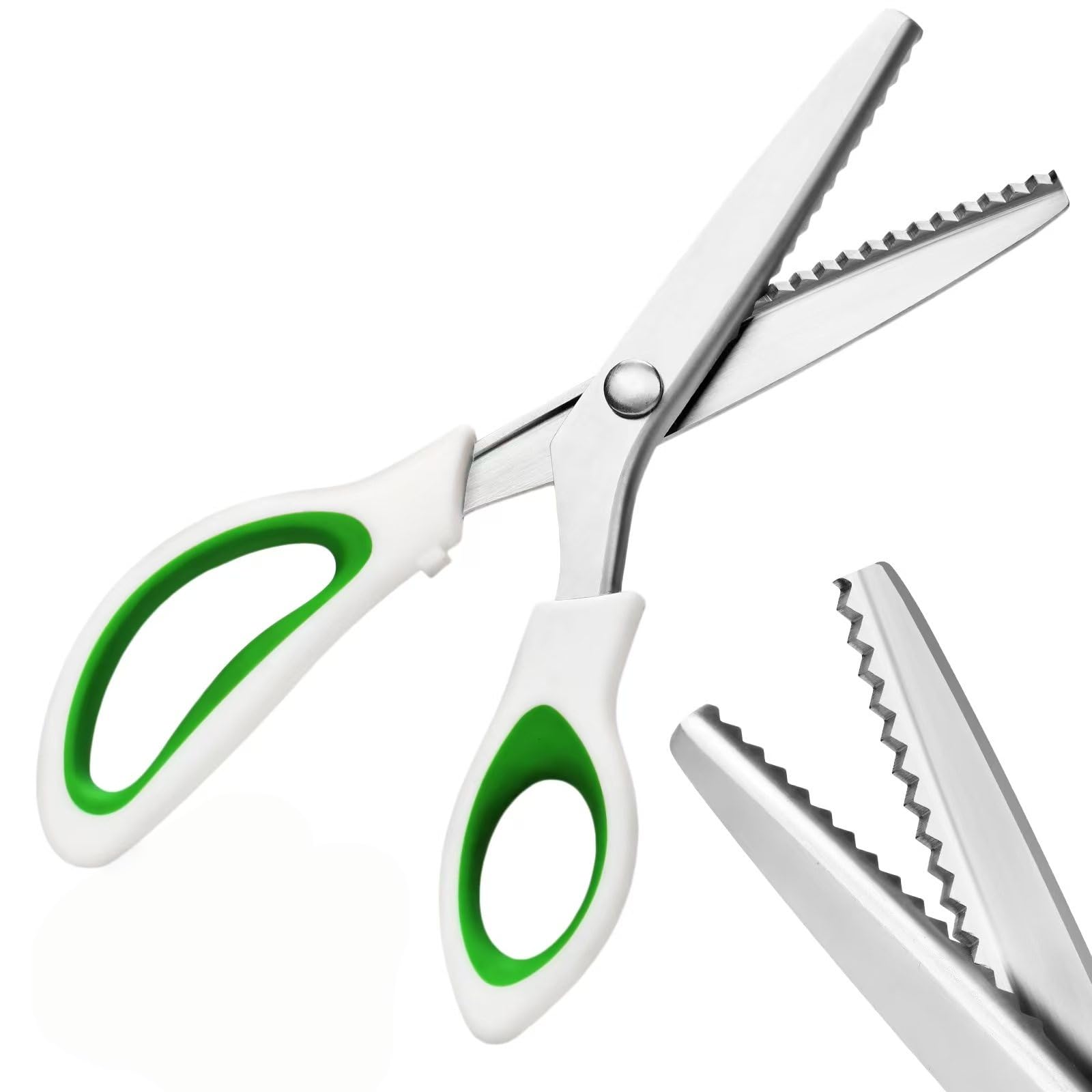 Pinking Shears，9” Zig Zag Scissors for Fabric，Pinking Shears Scissors for Fabric Cutting，Professional Handheld Dressmaking