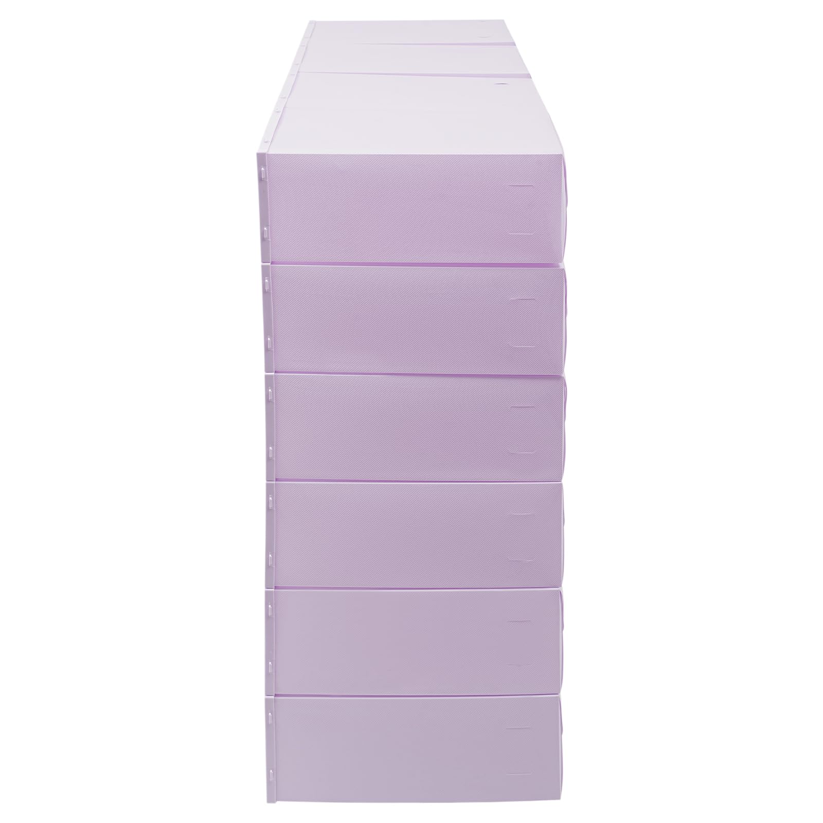 Juego de 24 cajas de zapatos transparentes con agujeros redondos, color morado