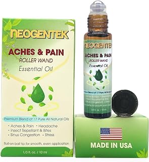 Aches & Pains Essential Oil Blend | Crafted from 17 Pure Botanical Oils | Made in USA | Natural Comfort & Relaxation – Aromatherapy Roll-On for Muscles & Joints, Headache – 10ml (Aches & Pains)