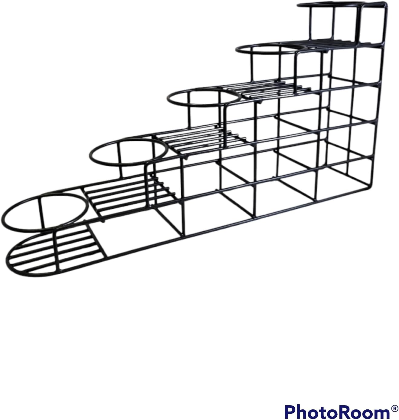 Rattleware 5-Bottle Stainless Steel Wire Rack, Black Countertop Organizer