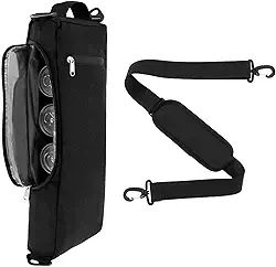 Bolsa térmica de golfe, bolsa térmica para cerveja, portátil, com alça de ombro, comporta 6 pacotes de latas ou 2 garrafas de vinho