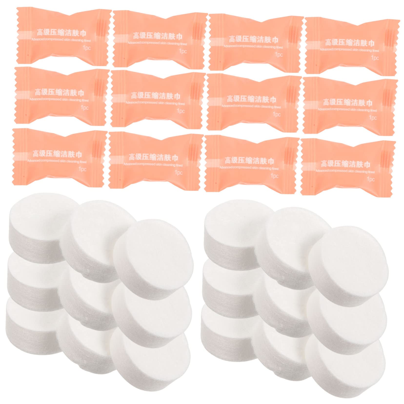 SOESFOUFU Mini Portable Compressed Towel Tablets 50pcs Travel Washcloths Disposable Face Wipes Easy to Store Perfect for Travel