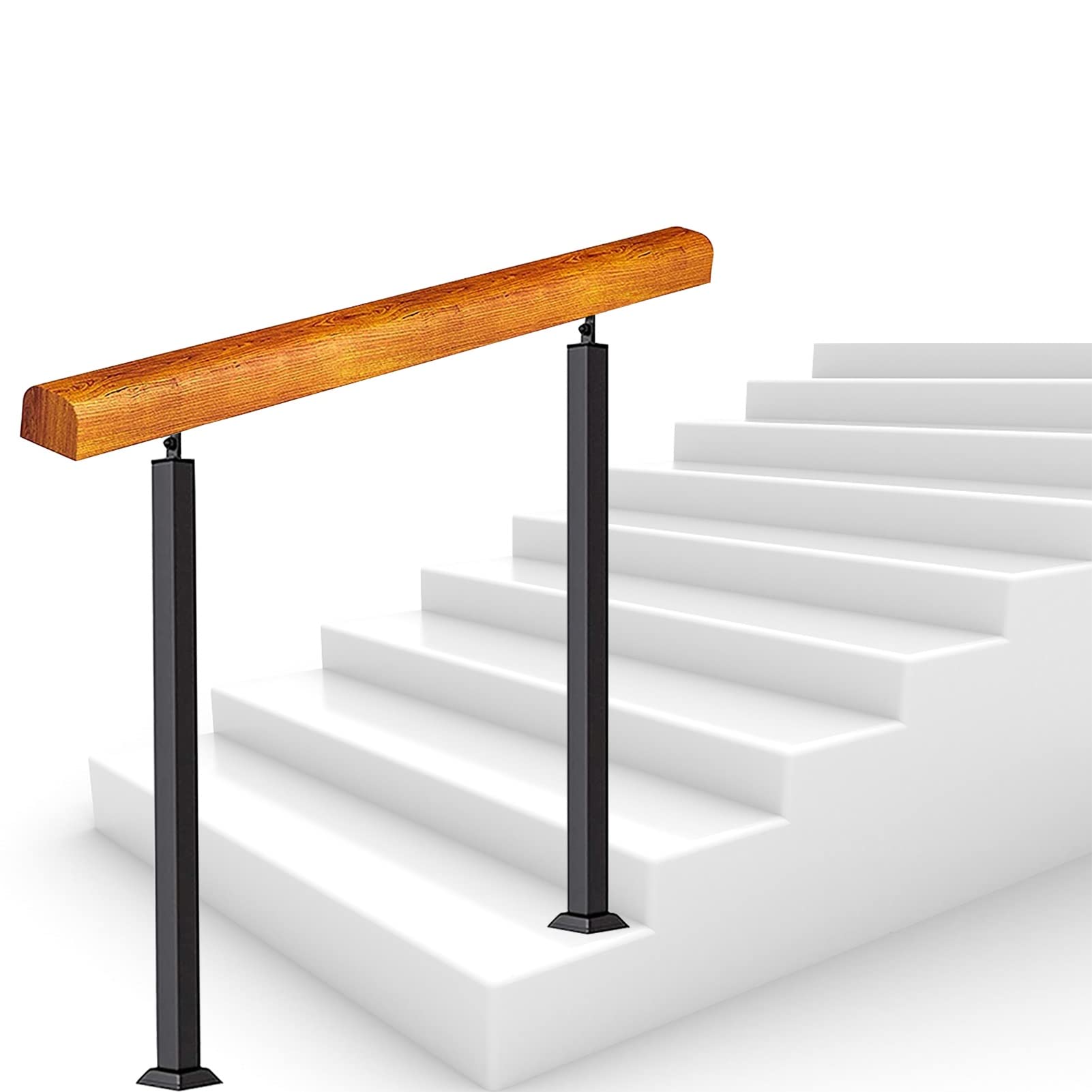 Buy Staircase handrail Wooden Handrail, Fit 2 or 3 Steps Outdoor Stair
