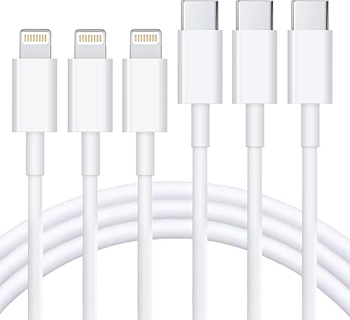 Miniatura 10 de RCTech Paquete de 3 cables USB C a Lightning de 6 pies [certificado MFi] para iPhone, cable de carga rápida USB-C para iPhone