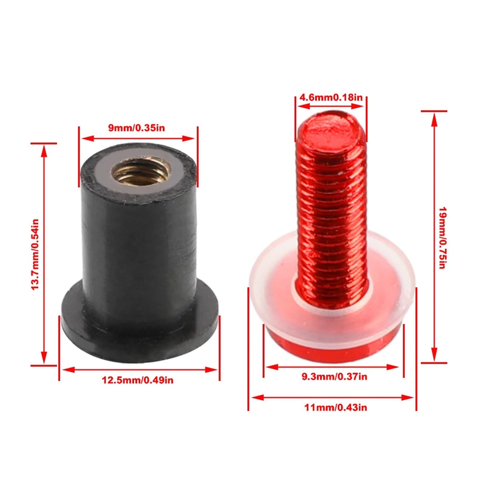 Kit Viti Parabrezza Moto Per TMAX530DX TMAX530SX TMAX500 TMAX560 2001-2023 Bulloni Deflettori Parabrezza Da 5 Mm, 10 Pezzi(B)