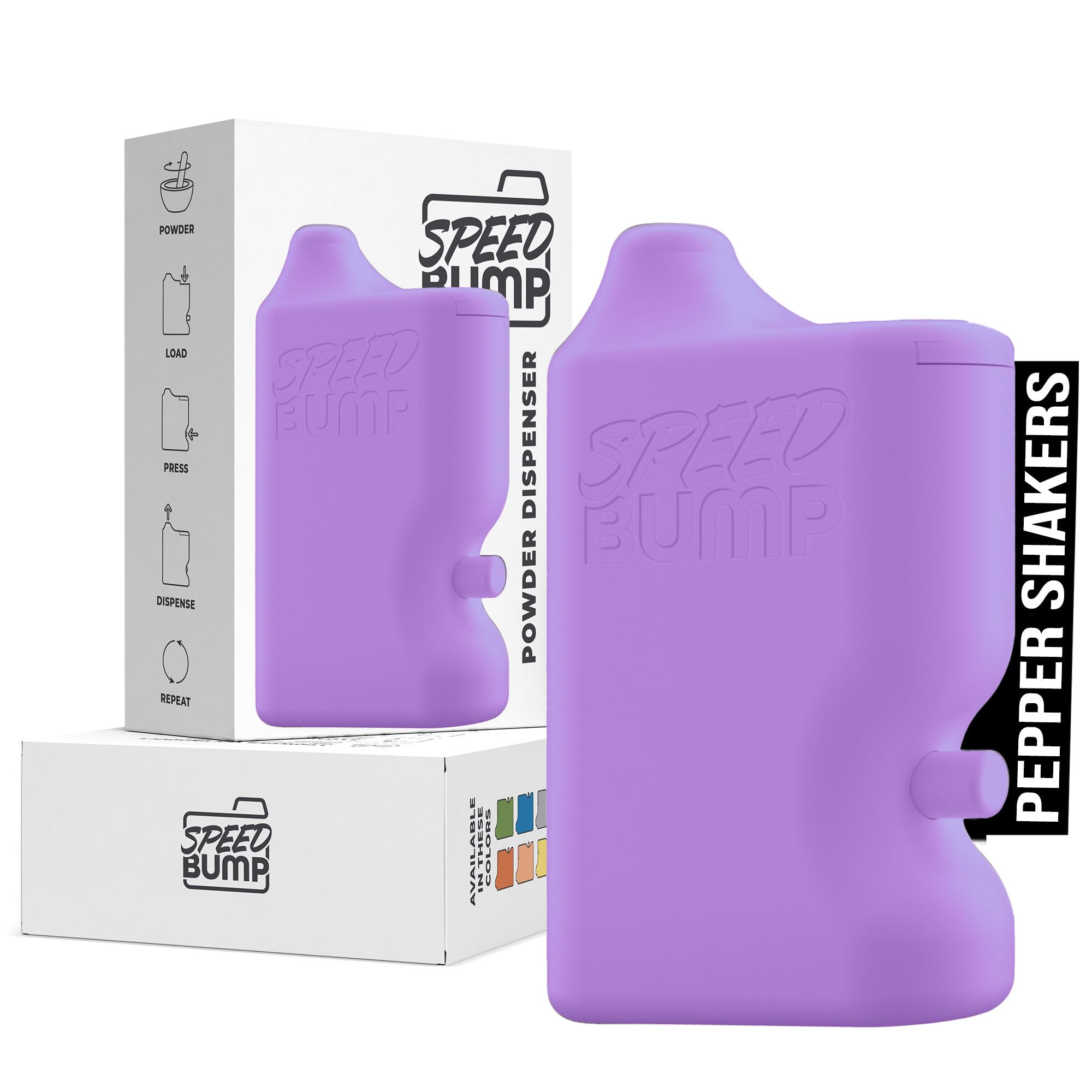 Portable Pepper Shaker (Purple) - Versatile Seasoning Set, Multi Functional Salt Dispenser Spice Shakers for Easy Use - Convenient & Durable Plastic Salt and Pepper Dispenser for Fine Spices