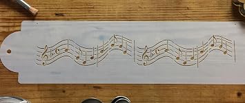 Designer Stencils C128T Musical Notes Cake Stencil, Beige/Semi-Transparent, 12